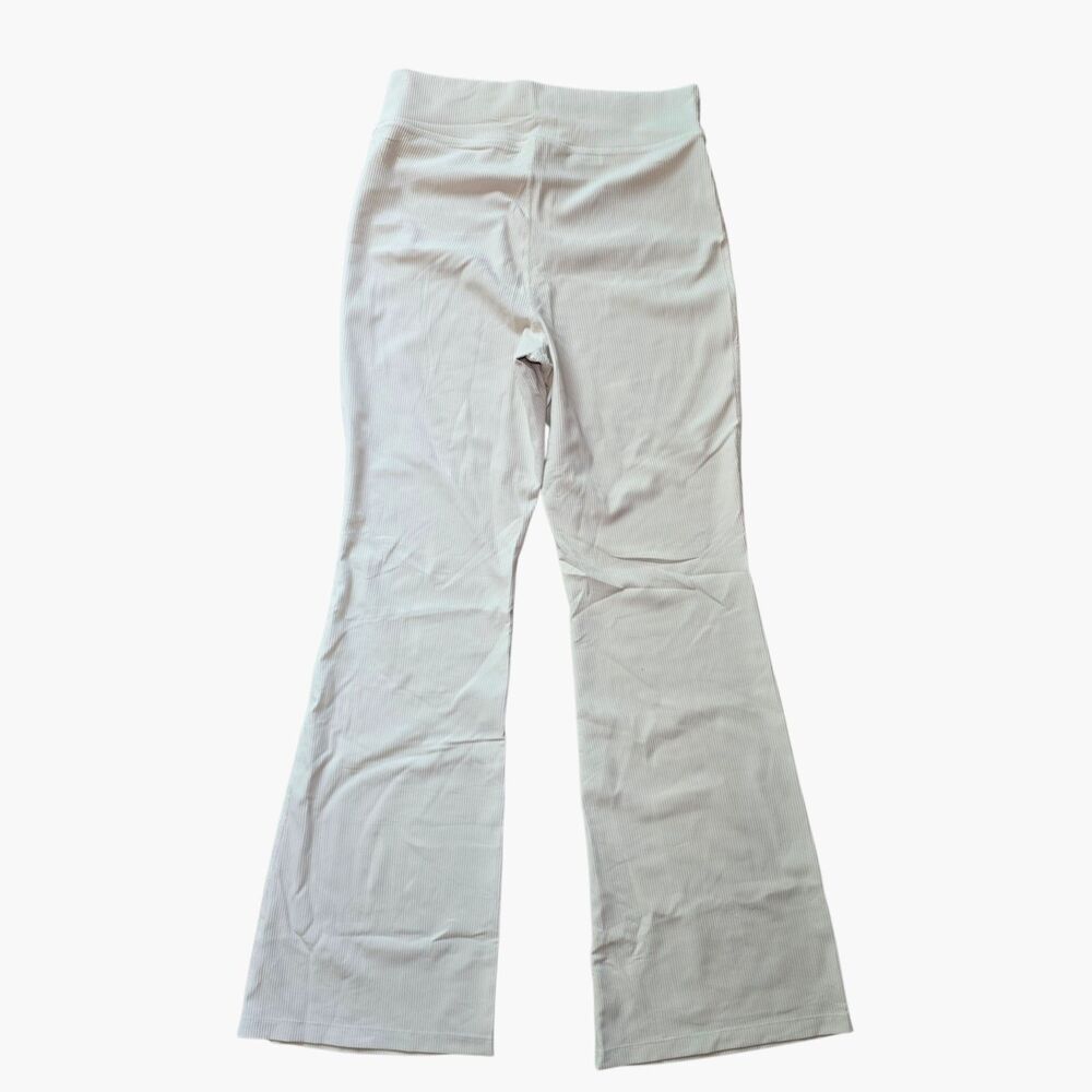 Old Navy PowerSoft Ribbed Flare Leggings Womens Large Cream Beige High Waist